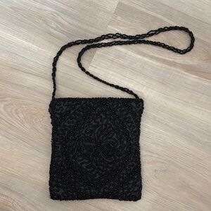 Black Beaded Evening Bag